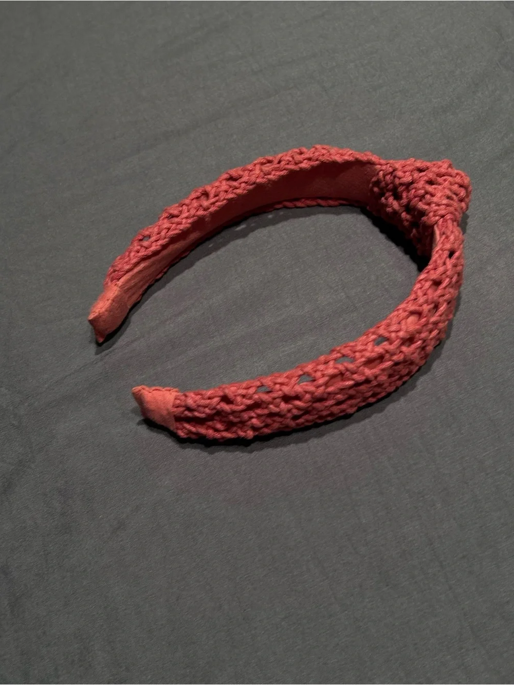Old Navy Coral Pink Crochet Top Knot Headband